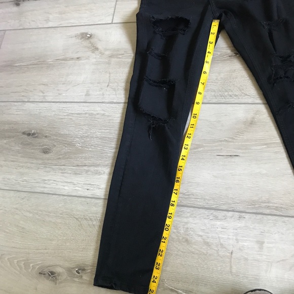Topshop motto Jaime black distressed jeans skinny - Picture 7 of 8
